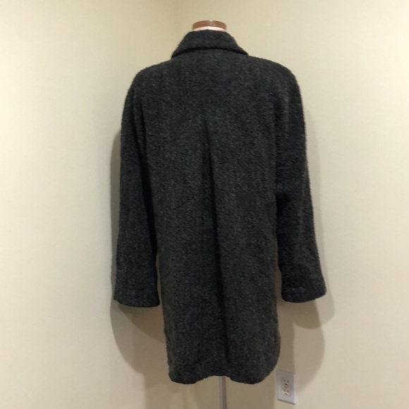 Sandro Pea Coat Peacoat Size 12 Gray Fuzzy Wool Blend - Picture 7 of 14